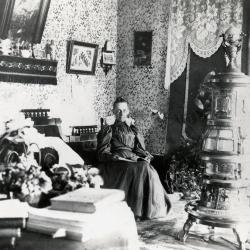 Unidentified woman in a reading room