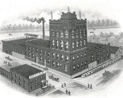 Drawing of Eberle Brewing Co. Building