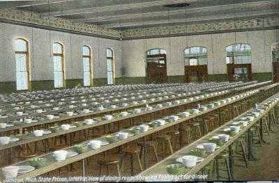 Michigan State Prison (Interior Dining Room - Tables Set)