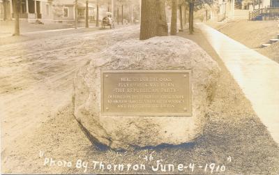 "Under the Oaks " Monument Stone (Photo June 4, 1910)