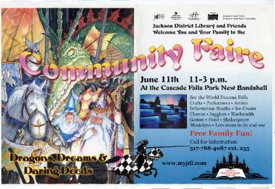 Community Faire Poster - Dragons, Dreams, & Daring Deeds