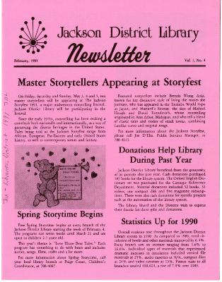 Jackson District Library Newsletter Vol. 1, No. 4