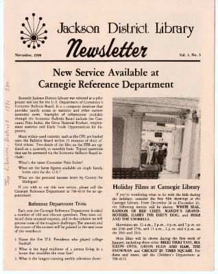 Jackson District Library Newsletter Vol.1, No. 3