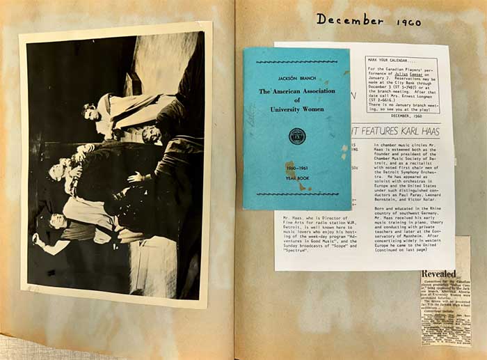 Scrip book page spread